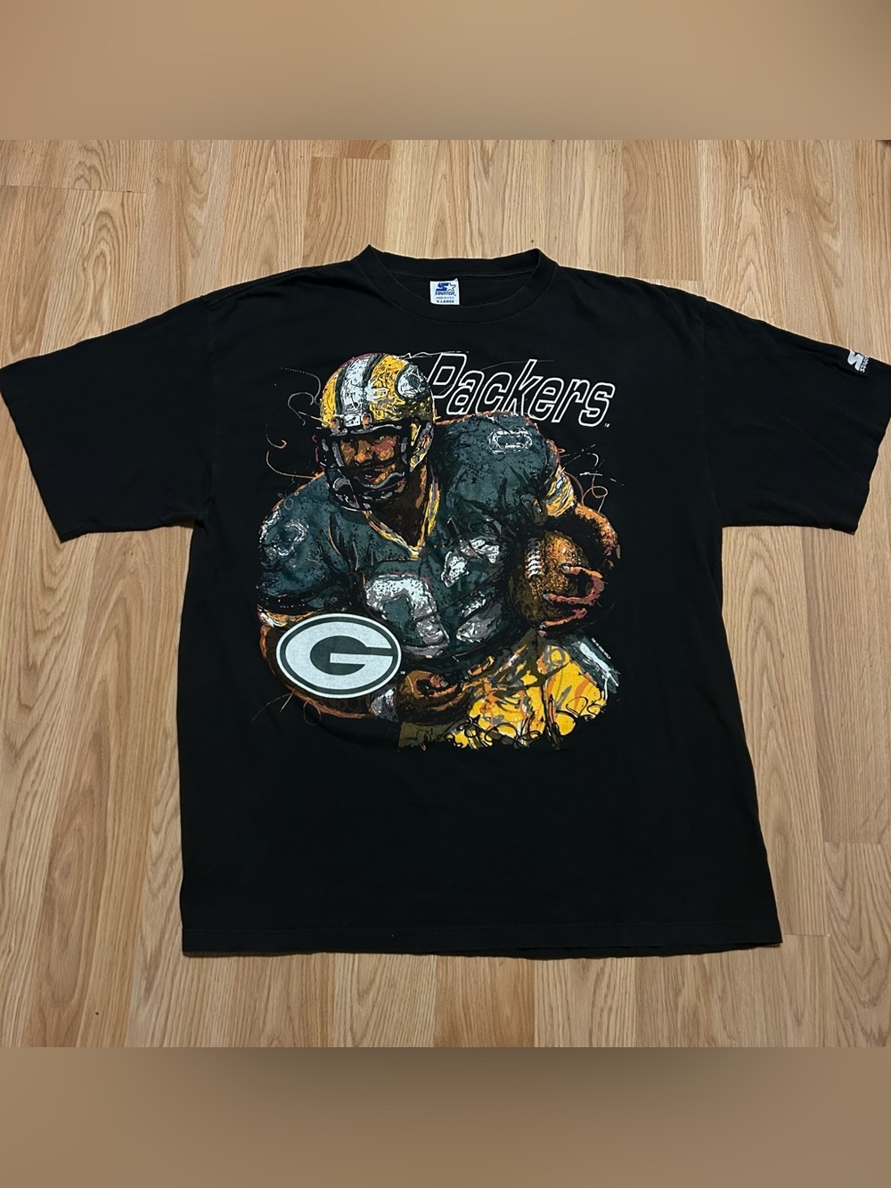 Vintage Greenbay Packers Starter 1996 Black T-Shirt Size Extra Large XL NFL